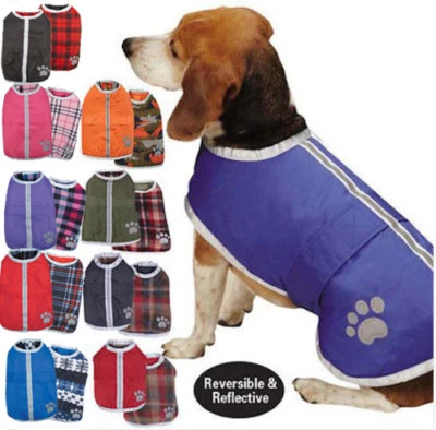ZACK & ZOEY Reversible Blanket Dog Coat Jacket Reflective Rain Noreaster Pet Water Resistant