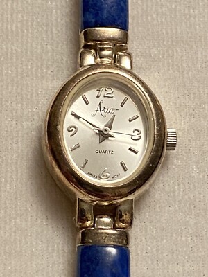 Ladies Aria Sterling Silver Lapis Lazuli Watch Blue 7 Inch  display picture 1