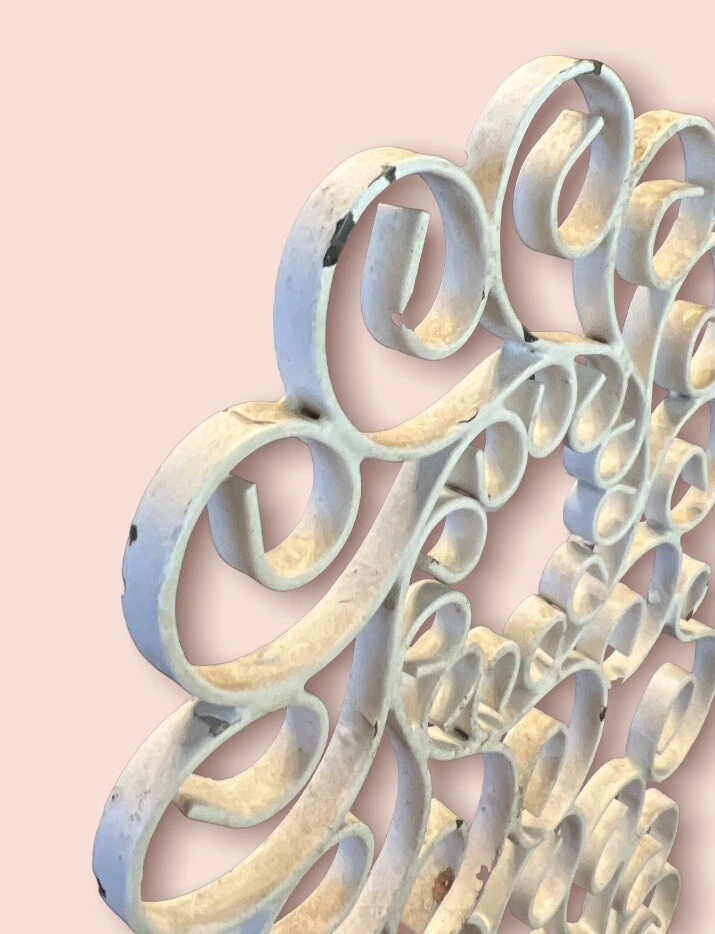 Shabby chic Wall Sconce Candle Holder Distressed Ivory Iron - Image 3 of 4