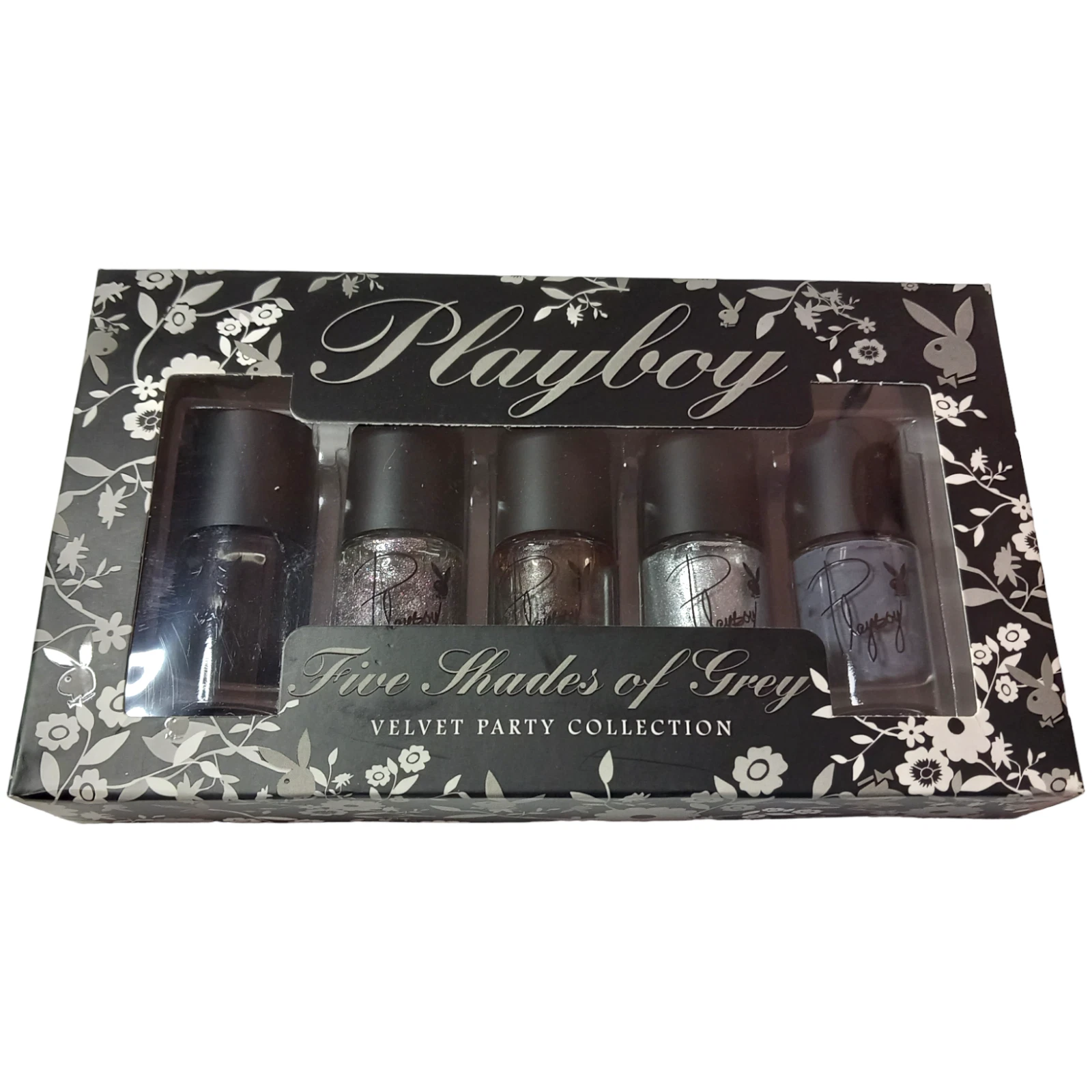 Playboy Velvet Five Shades of Grey Nail Polish Varnish Colour Set New Beauty
Opens in a new window o