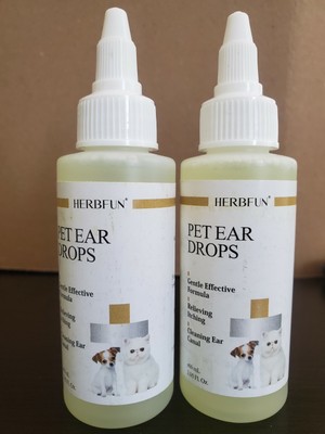 2x Pet Ear Drops for Itch Fungus Yeast Bacteria Infection Mites Cat/Dog