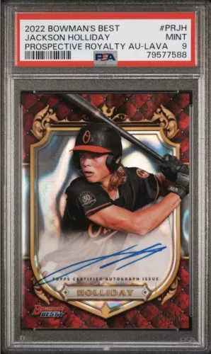 2022 BOWMAN'S BEST PROS. ROYALTY LAVA REFRACTOR AUTO #/50 JACKSON HOLLIDAY PSA 9
