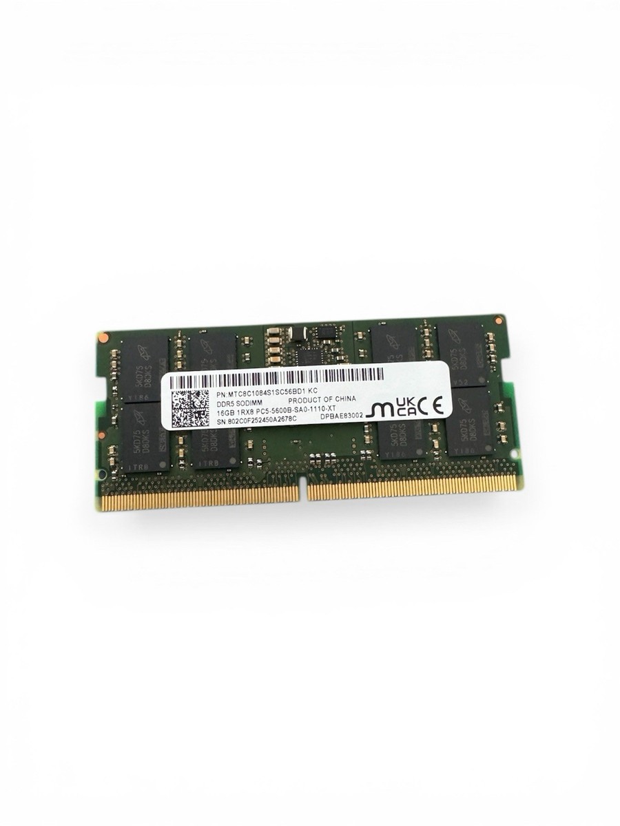 Micron DDR5 SODIMM 16GB PC5-5600 SO-DIMM Laptop RAM 1x16GB