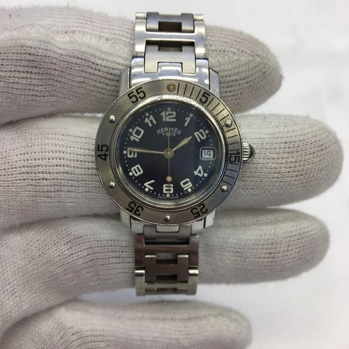 Hermès HERMÈS Montre De Plongée À Cadran Bleu Clipper Date Fonctionnelle