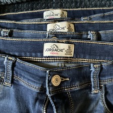 Jordache Teen Girls Skinny Jeans Lot 3 Sz 16 Regular Blue Adjustable Waist Pants