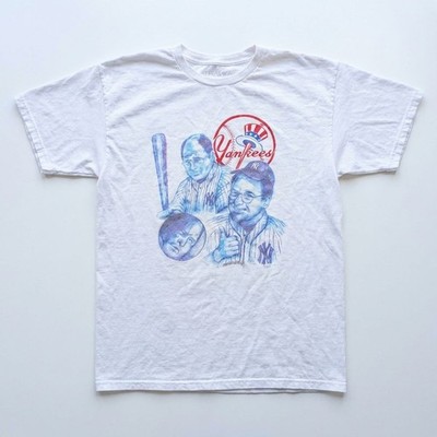 New York Yankees Vintage Graphic T-Shirt MLB Weiß L Baseball Retro Made in USA