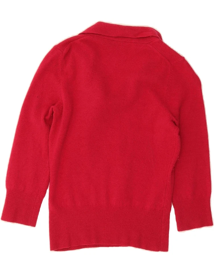 OASIS Womens 3/4 Sleeve Shawl Neck Jumper Sweater UK 10 Small Red Wool DS34 - Image 2 of 3