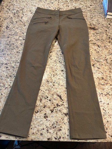 Veronica Beard Blossom Biker Moto Pants Army Green Size 0 Cotton Stretch