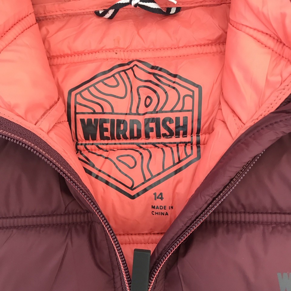 Weird Fish Ladies Eshika Lightweight Padded Jacket Size 14 Burgundy ...