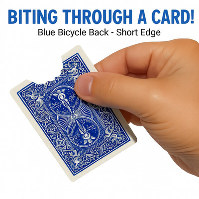 BITING THROUGH CARD BITE OUT & BACK GIMMICK BICYCLE Magic Trick Folding Gag Joke