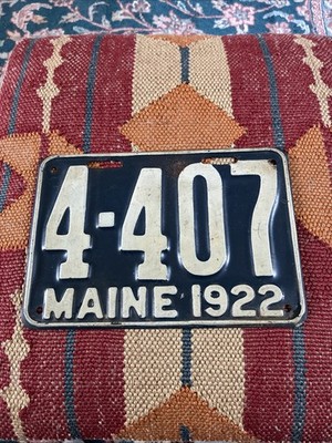 1922 MAINE VACATIONLAND LICENSE PLATE 4 DIGIT TAG 4-407