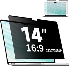 Magnetic Laptop Privacy Screen 14 Inch 16:9, Removable Matte Anti Glare Filter