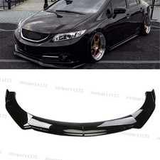 Black For Honda Civic Sedan 2013 2014 2015 9th Front Bumper Lip Splitter Spoiler