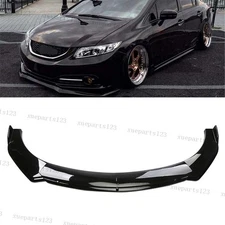 Black For Honda Civic Sedan 2013 2014 2015 9th Front Bumper Lip Splitter Spoiler