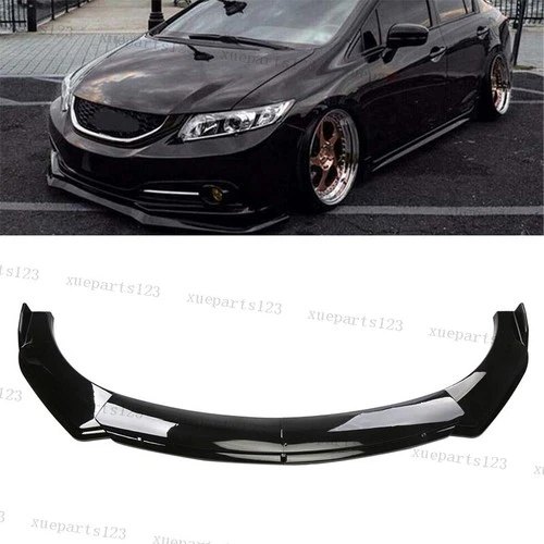 Black For Honda Civic Sedan 2013 2014 2015 9th Front Bumper Lip Splitter Spoiler