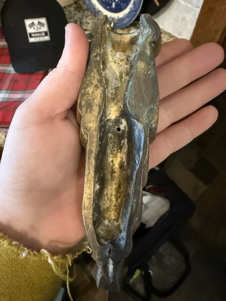 "Antiguo elemento de llamador de puerta con figura arquitectónica de bronce Atlas Man 7,5"" raro" Foto 4 de 4