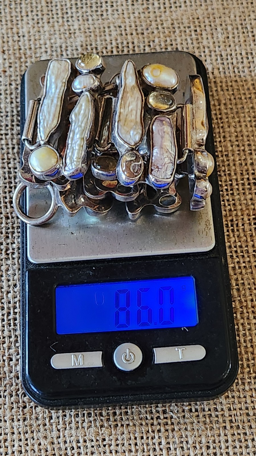 Sterling Silver Statement Bracelet With Pearls & … - image 2