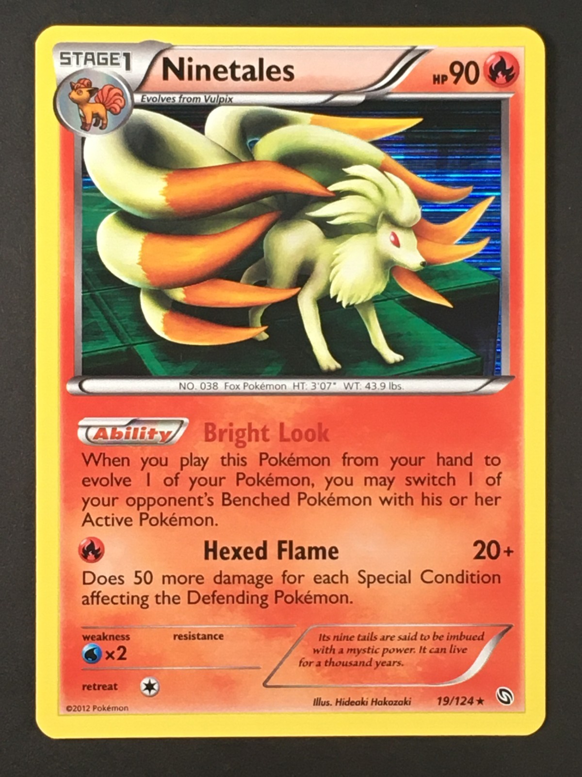 Pokemon TCG Ninetales 19/124 Dragons Exalted Holo Rare NM