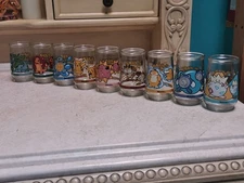 1999 Welch's Nintendo Pokémon Glass Jelly Jar Complete Set of 9 No Lids