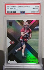 2017 Panini Donruss Elite George Kittle Rookie Card #109 PSA 8 49RS 493/499 RC