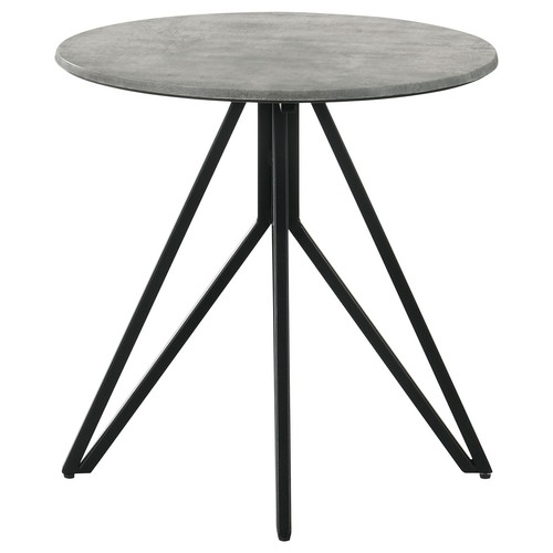 Coaster Hadi 3-Piece Round SmartTop Metal Coffee and End Table Set Cement Gray - Picture 4 of 11