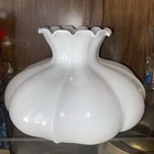 Mid Century Vintage Milk glass fluted and scalloped  lamp shade Victoria