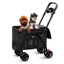 Pet Stroller Cat Dog Stroller Travel Folding Pet CarriersBlack B
