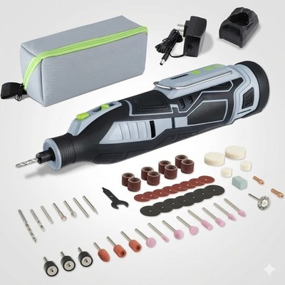 Cordless 12V Rotary Tool Kit 114pcs - 5-Speed Power Polisher & Sander for DIY