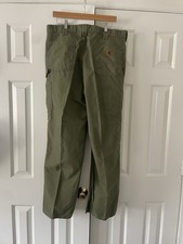 Carhartt Green B11 MOS Duck Canvas Dungaree Fit Pants Men's Size 38x32