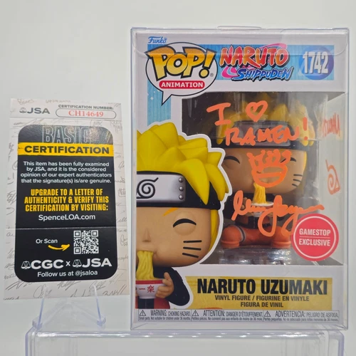 Funko Pop! Naruto Shippuden #1742 Naruto SIGNED/QUOTED: Maile Flanagan (JSA)