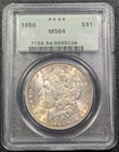 1886 Morgan Silver Dollar $1 PCGS OGH MS64 OLD GREEN HOLDER W/ TONING Ships Free