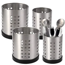 Set of 4 Kitchen Utensil Holder, Stainless Steel Cooking Utensil Organizer Ki...