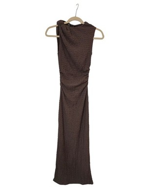 zara brown dress ruched Zara brown ruched ribbed mini dress , Body con mini