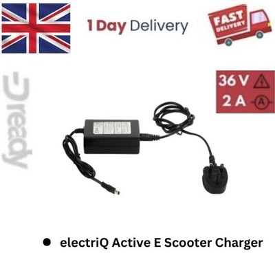 ElectriQ Active E Scooter Ladegerät - Schnellladung Original Netzteil für UK