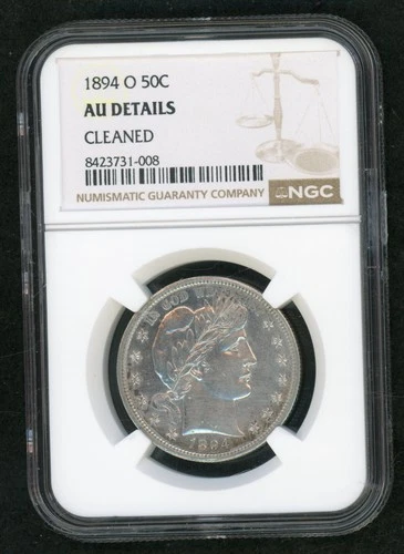 1894-O Barber half Dollar NGC AU Details Cleaned