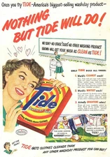 Vintage Tide Laundry Detergent 1950s Advertising Poster Retro Print