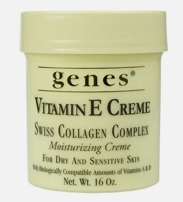 Genes Vitamin E Creme 473ml Swiss Collagen Complex Moisturizer Creme for DrySkin