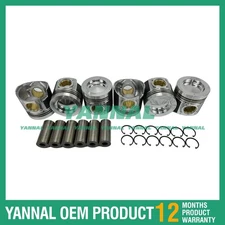 6 pcs Piston with Pin and Circlips STD ME305671 for Mitsubishi 6M60 Engine