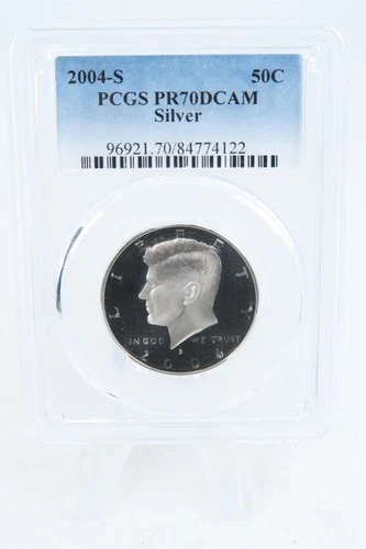 2004-S PCGS PR70DCAM Silver Kennedy Half Dollar Proof 50C
