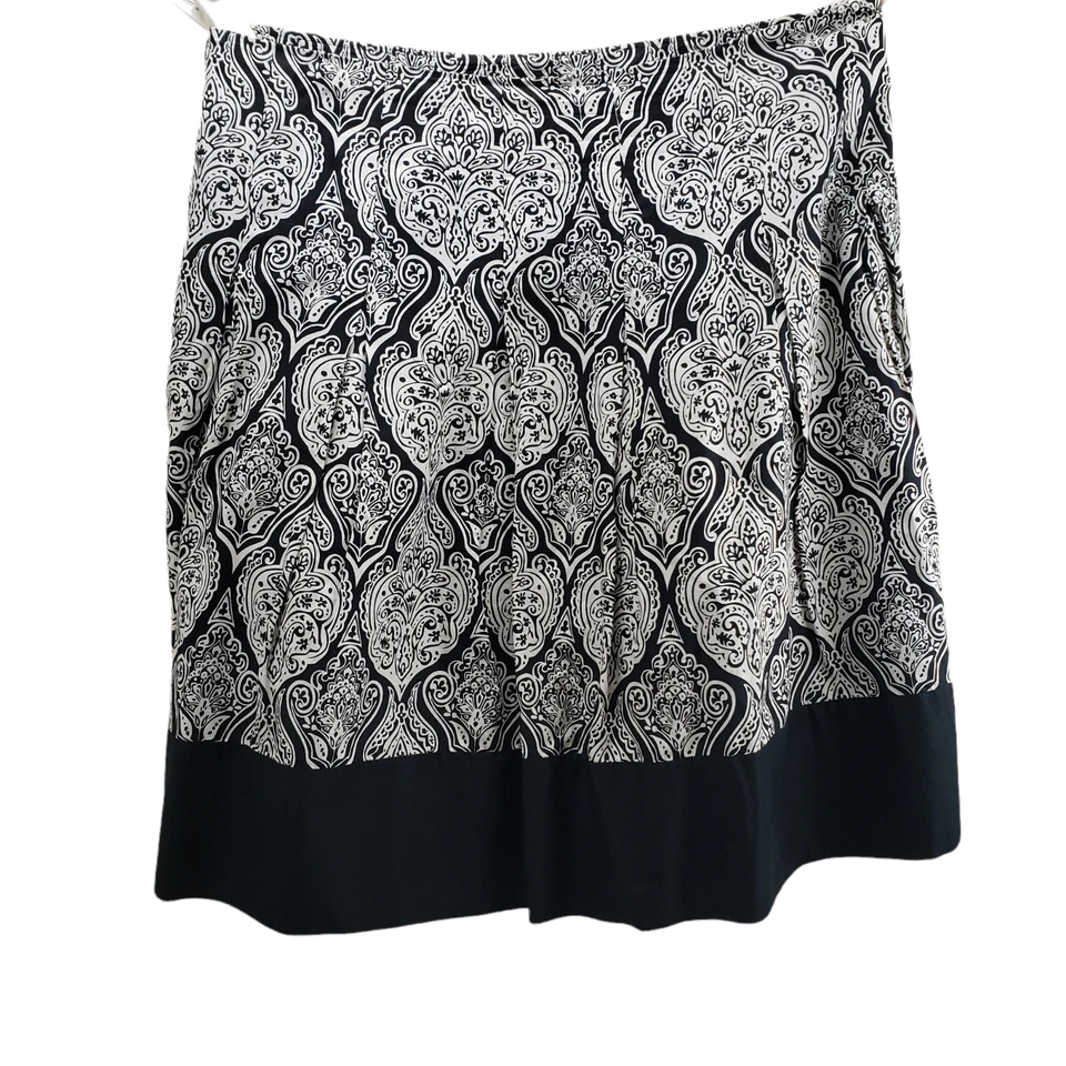 Falda para mujer Apt 9 16W negra blanca estilo cachemira plisada algodón 25" de largo Foto 2 de 4