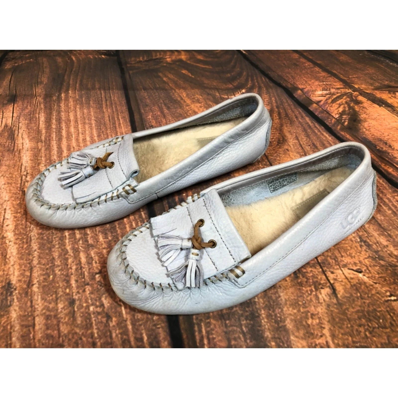 UGG Margaret Mocassino Ciabatta Donna in Pelle Blu con Nappa 7 38 (2d3