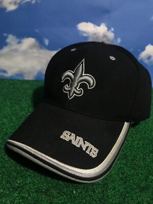 New Orleans Saints Hat Strapback Black Silver cap Twins enterprise H23