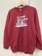 VTG Cat Sweatshirt, Jerzees Vintage Sweatshirt, Medium, Cat In Snow