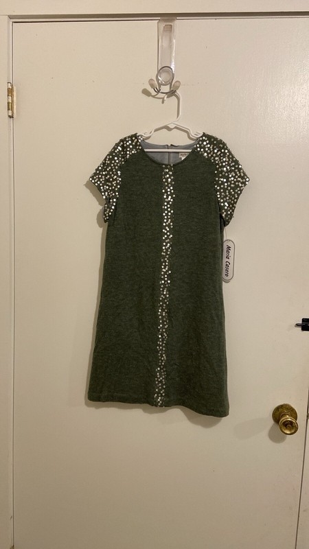 Maria Casero Girls Dress Size 16 Gray With Sequins 