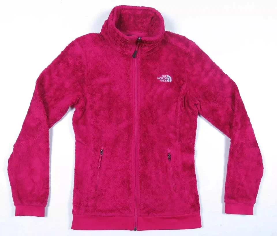 NUEVO SIN ETIQUETAS The North Face TNF Osito Fuzzy Polar Rosa Mujer Cremallera Completa Abrigo Chaqueta XS