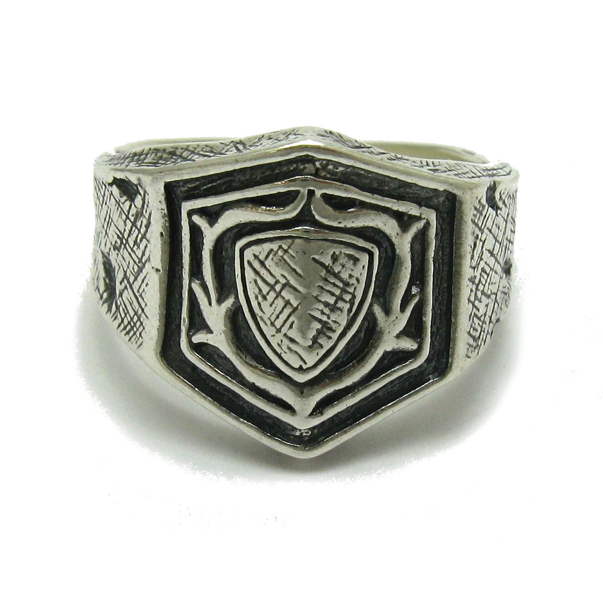 Plain Sterling Silver Men's Ring Genuine Solid 925 Shield