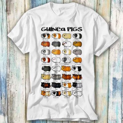 Breeds Name List Types Of Guinea Pigs T Shirt Meme Gift Top Tee Unisex 1237
