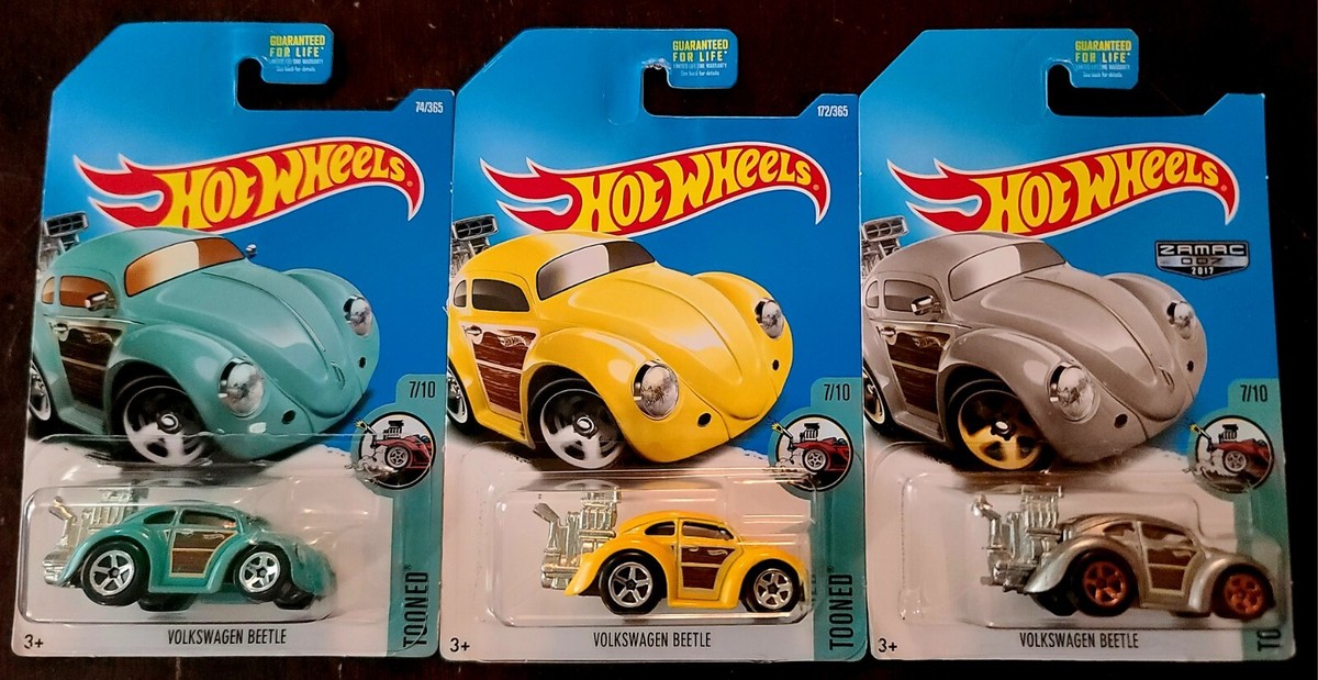 Hot Wheels 2017 Volkswagen Beetle ZAMAC Green Yellow HW Tooned