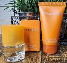 2pc CLINIQUE Happy Perfume Spray MINI 4mL  Body Cream 30ml NEW