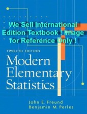 Modern Elementary Statistics By Benjamin M Perles And John E Freund 2005 Hardcover Revised Edition For Sale Online Ebay